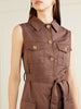 Mary Angel belted silk and linen-blend midi dress
