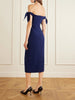 Off-the-shoulder crepe midi dress