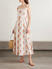Clea ruffled floral-print organic cotton midi dress