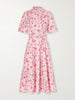 Rubie belted floral-print organic cotton-poplin midi dress