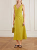 Noemi gathered recycled-crepe midi dress
