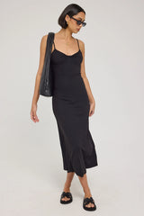 Luck & Trouble Cindi Jersey Midi Dress Black