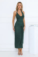 Dusktime Desire Halter Maxi Dress Teal