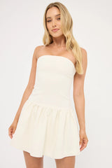 Perfect Stranger Winslet Strapless Mini Dress Cream