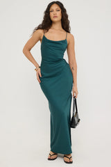 Perfect Stranger Evie Recycled Maxi Dress Forest Green