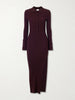 Logo-embroidered ribbed polo midi dress