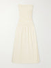 Amalita shirred gingham cotton midi dress