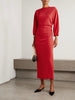 Ezra ruched crepe midi dress