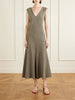 Romana pleated crepe midi dress