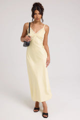 Perfect Stranger Lennie Lace Midi Dress Yellow