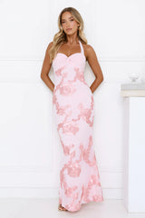 Love Muse Halter Maxi Dress Pink