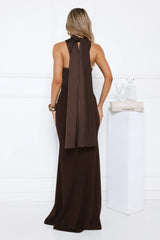 Luxe Nights Strapless Maxi Dress Chocolate