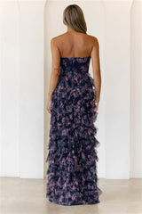 Festival Of You Strapless Tulle Maxi Dress Navy