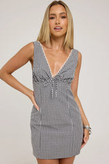 Perfect Stranger Garden Party Mini Dress Black Print