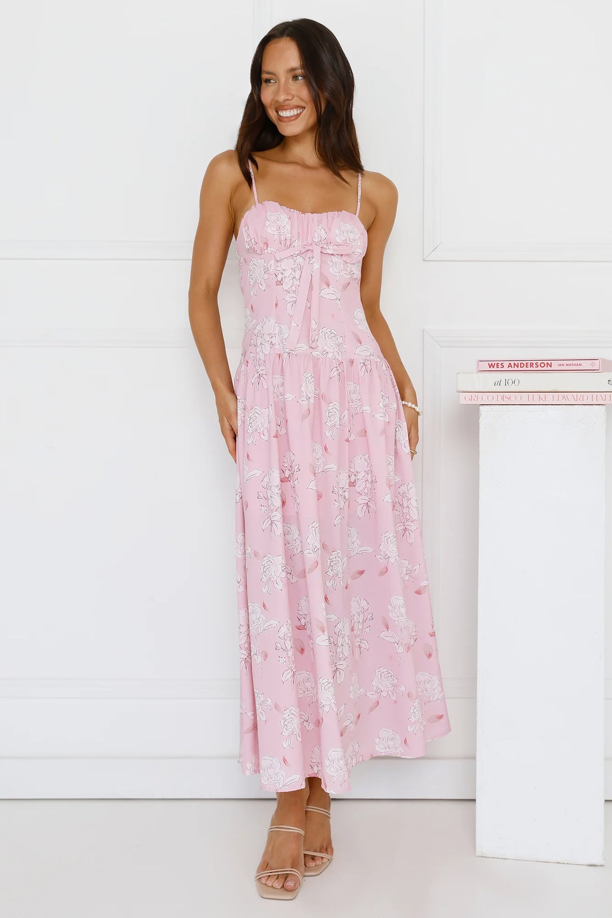 Palm Dreams Midi Dress Pink