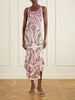 Cut-out paisley-print satin-jersey midi dress