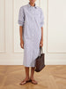 Stella striped cotton-poplin midi shirt dress
