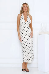 Spotlight Babe Halter Maxi Dress Beige