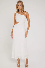 Perfect Stranger Golden Hour Textured Midi Dress White