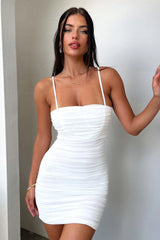 Zena Mesh Mini Dress - White