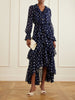 Ruffled tiered polka-dot georgette midi dress