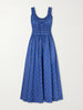 Emmaretta shirred floral-print cotton midi dress