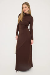 Perfect Stranger Rosie Long Sleeve Maxi Dress Brown