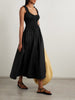 Emmaretta tie-detailed shirred organic cotton-voile midi dress