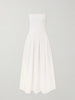 Shirred organic cotton midi dress