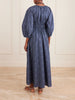 Shirred paisley-print organic cotton midi dress