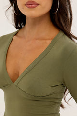 Motel Emesy Long Sleeve Top Khaki