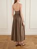 Gathered organic cotton-poplin midi dress