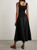 Emmaretta tie-detailed shirred organic cotton-voile midi dress
