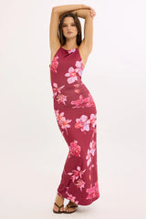 Luck & Trouble Esme Lani Split Midi Dress Floral Print