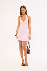 Luck & Trouble Nala Halter Mini Dress Pink